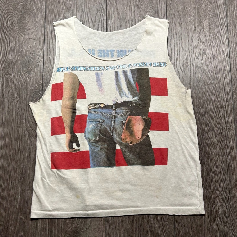 Vintage Bruce Springsteen Born In The USA 1984-85 World Tour Tank Top White